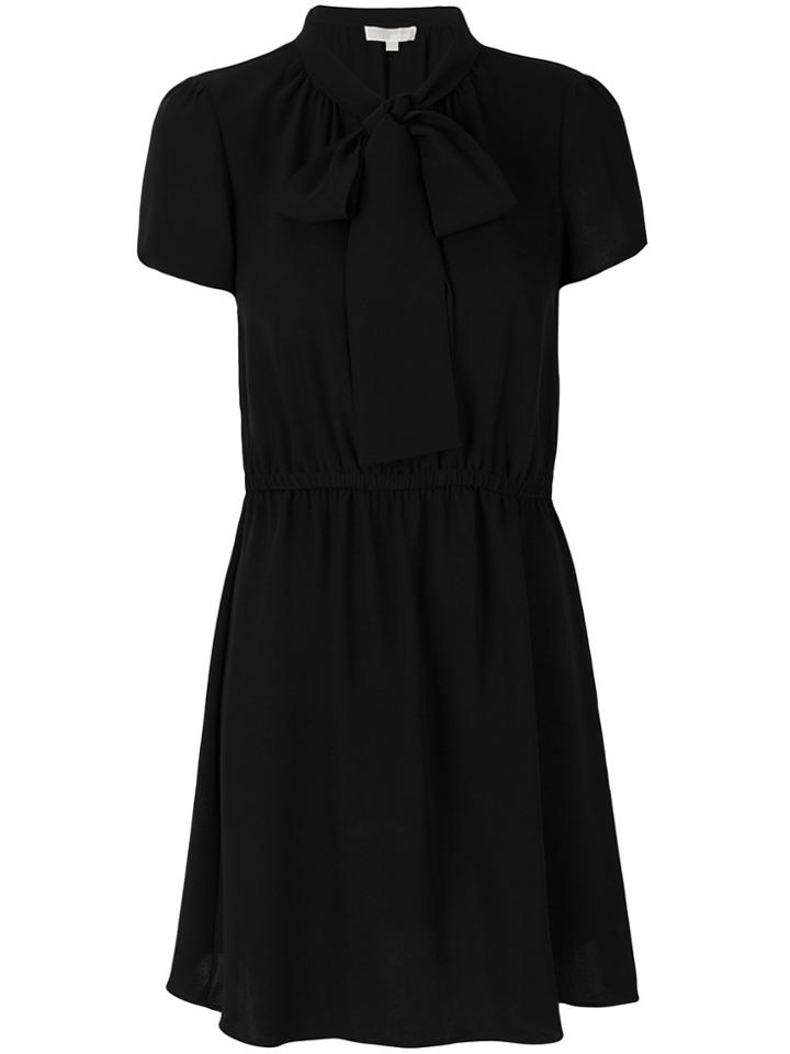 Michael Michael Kors Flared Tie Neck Dress - Black