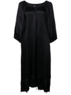 Raquel Allegra Peasant Ruffle Midi Dress - Black