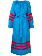Vita Kin Stripe Embroidered Shift Dress - Blue