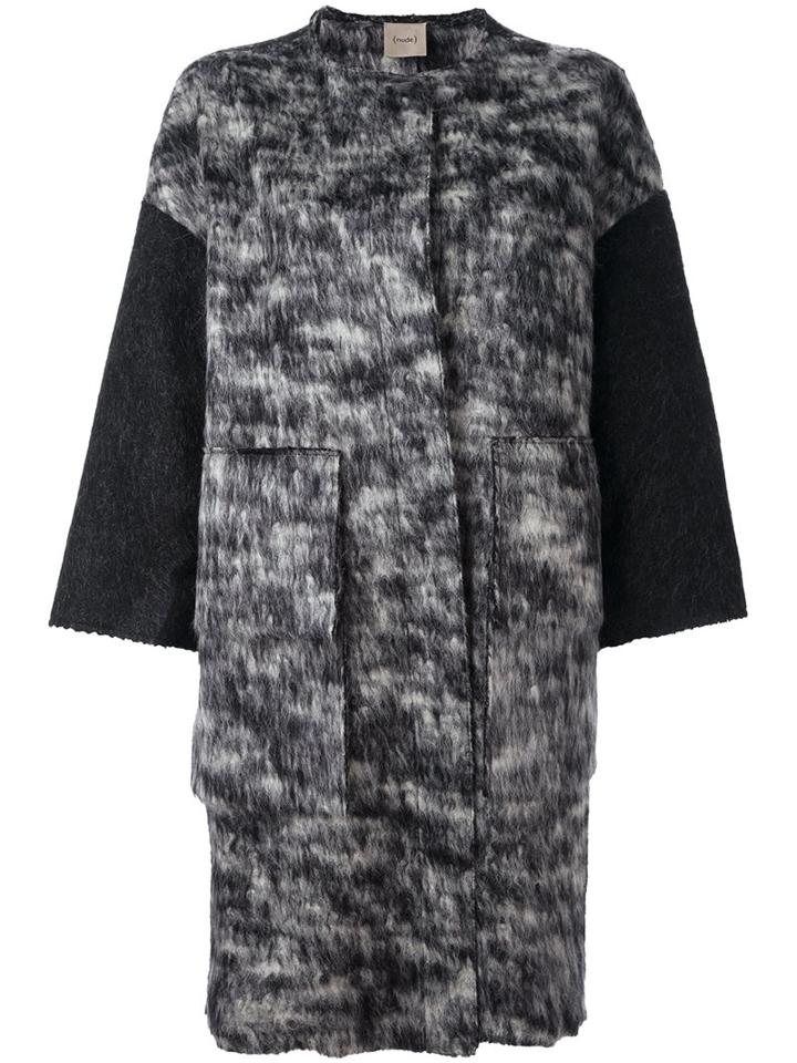 Nude Flared Oversized Coat