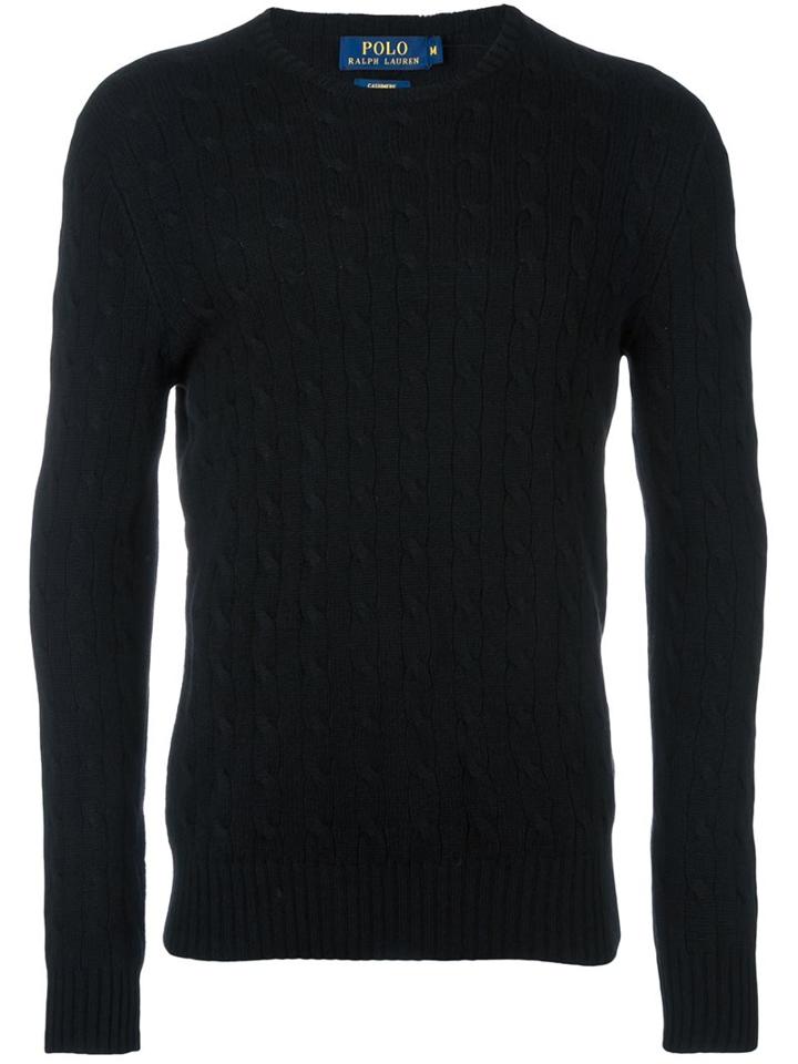 Polo Ralph Lauren Crew Neck Jumper, Men's, Size: Xl, Black, Cashmere