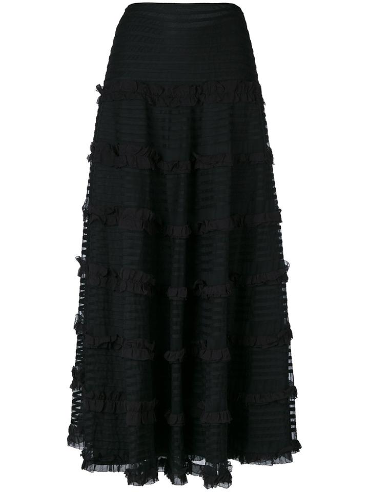 Red Valentino Full Midi Skirt - Black