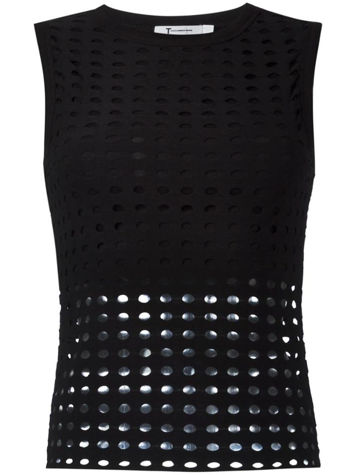T By Alexander Wang Circular Hole Top - Black