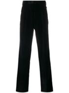 Stella Mccartney Straight-leg Velvet Trousers - Black