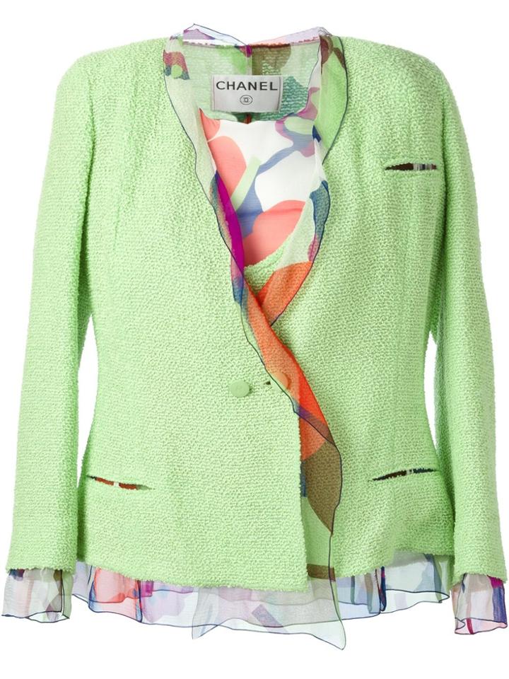 Chanel Vintage Bouclé Three-piece Skirt Set - Green