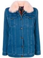 Mr & Mrs Italy Fur Trim Denim Jacket - Blue