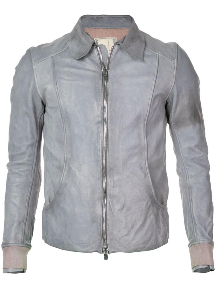Guidi Leather Biker Jacket - Blue