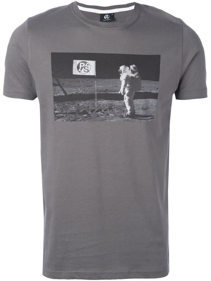Ps By Paul Smith Printed T-shirt, Men's, Size: Xl, Grey, Organic Cotton