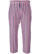 Alberto Biani Striped Trousers, Women's, Size: 38, Blue, Cotton