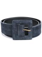 Orciani Large Buckle Belt, Women's, Size: 90, Blue, Leather/brass
