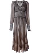 Alexander Mcqueen Stripe Knit Dress, Women's, Size: Large, Black, Silk/polyamide/spandex/elastane/metallic Fibre