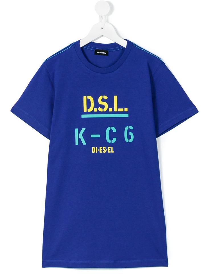 Diesel Kids - Teen Printed T-shirt - Kids - Cotton - 16 Yrs, Boy's, Blue