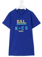 Diesel Kids - Teen Printed T-shirt - Kids - Cotton - 16 Yrs, Boy's, Blue