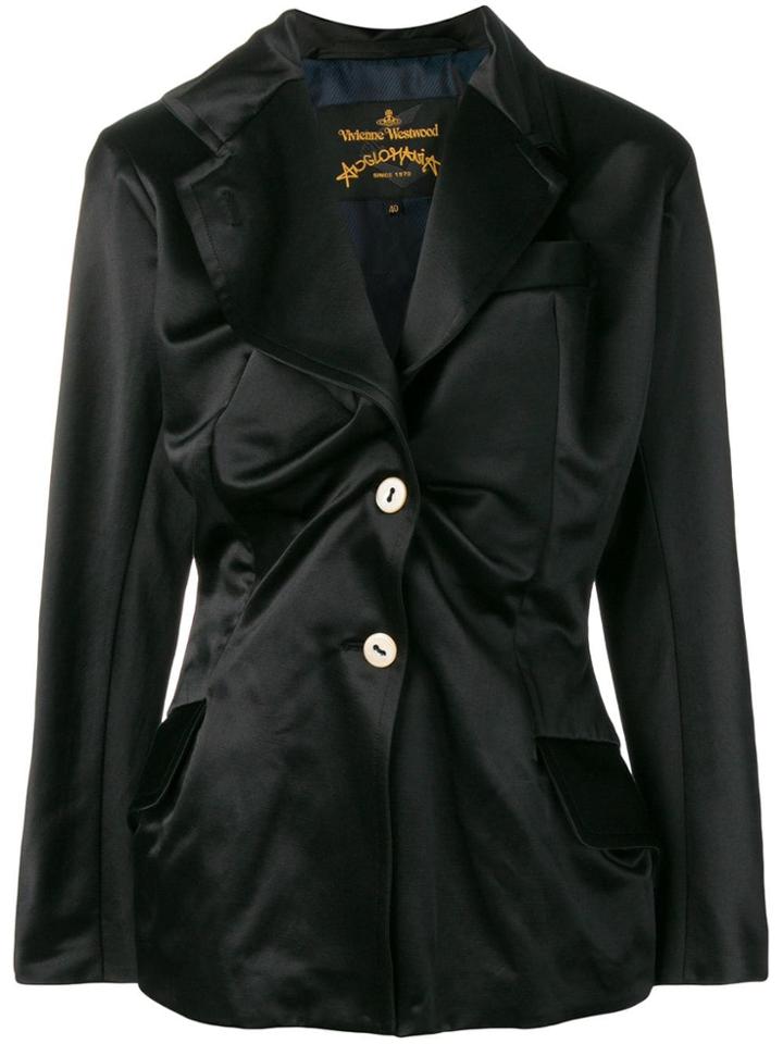 Vivienne Westwood Anglomania Asymmetric Gathered Blazer - Black