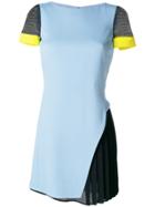 Versace Pleated Hem Dress - Blue