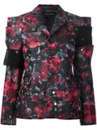 Comme Des Garçons Flowers Jacquard Jacket - Black