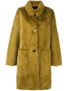 Yves Salomon Mink Fur Midi Coat, Women's, Size: 44, Brown, Mink Fur/lamb Skin