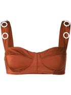 Ack - Embellished Bikini Top - Women - Polyamide/spandex/elastane - M, Brown, Polyamide/spandex/elastane