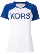 Michael Michael Kors Logo Ss Baseball Tee - Multicolour