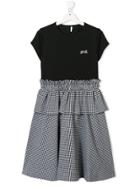 Fendi Kids Teen Flared Short-sleeved Dress - Black