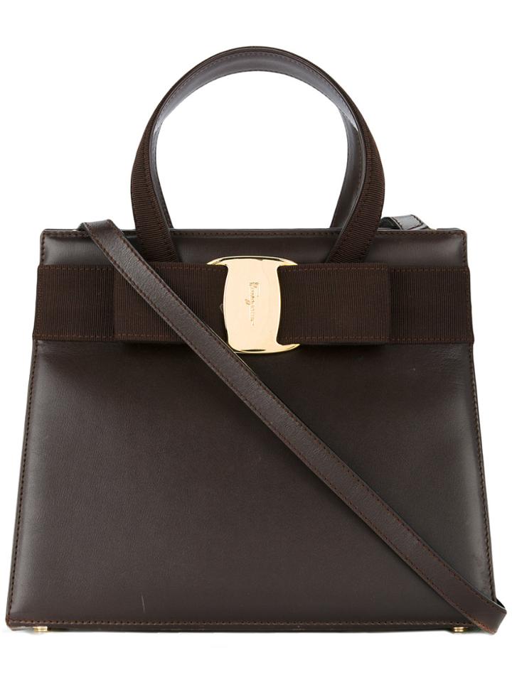 Salvatore Ferragamo Vintage Vara Bow 2way Bag - Brown