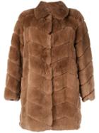 Yves Salomon Meteo Single-breasted Fur Coat - Brown