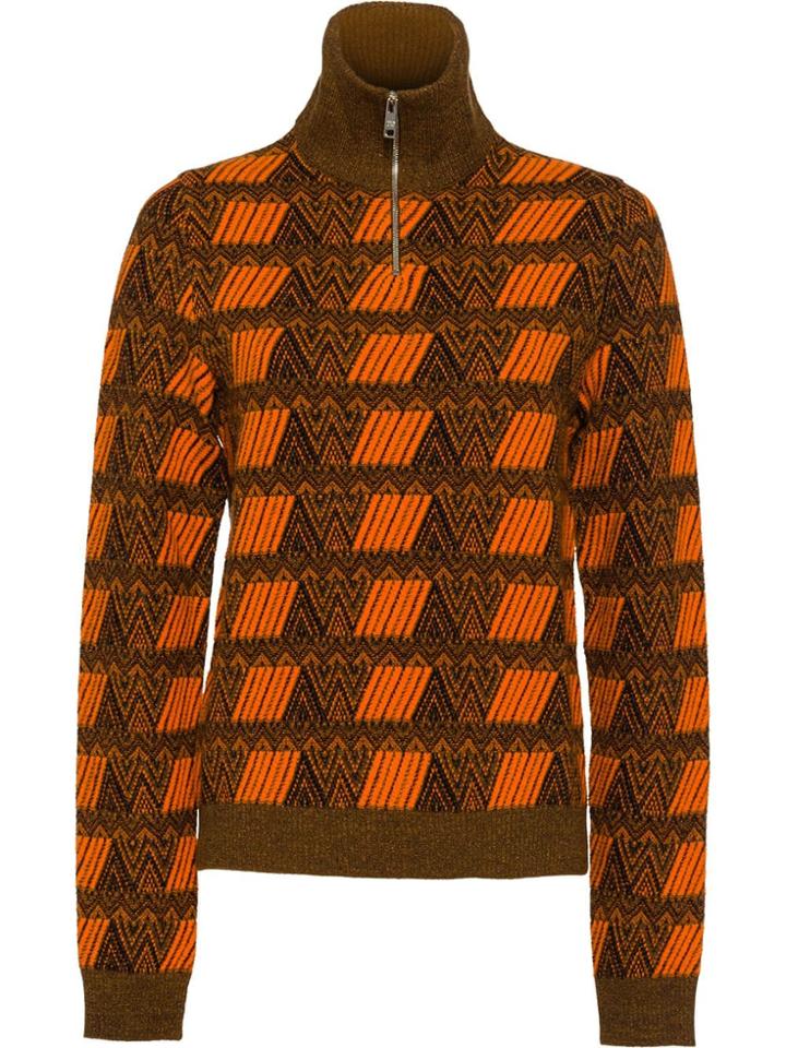 Prada Zippered Sweater - Brown