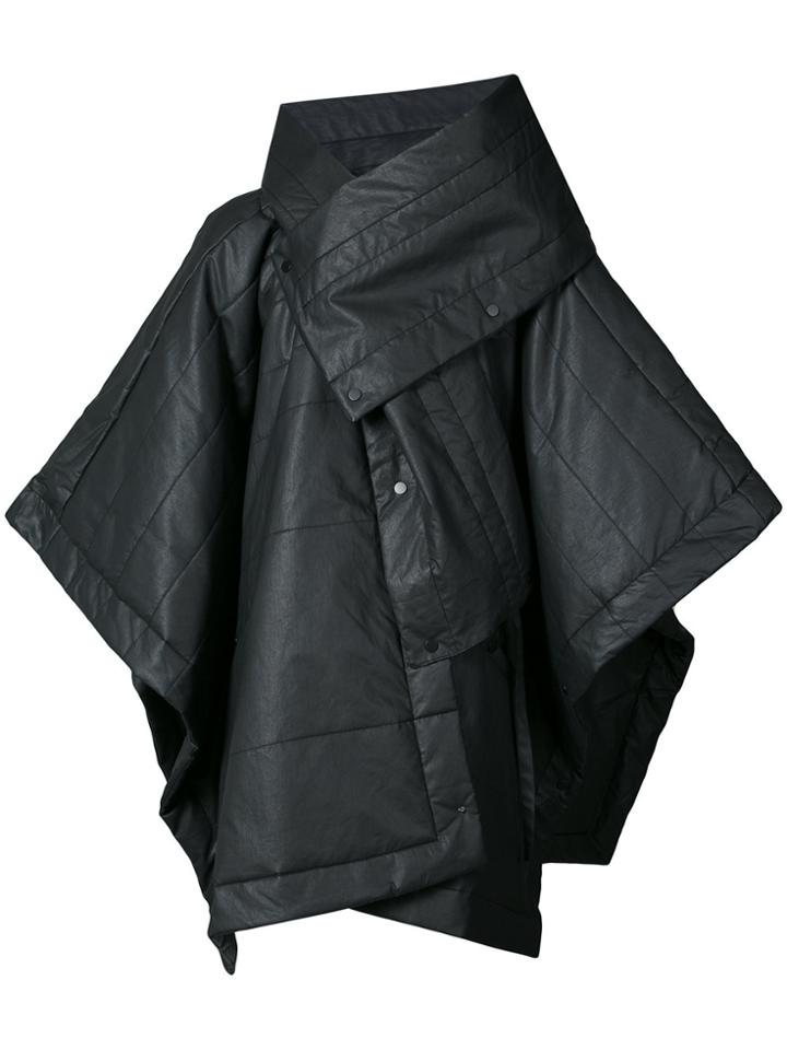 Barbara I Gongini Asymmetric Windbreaker Coat - Black