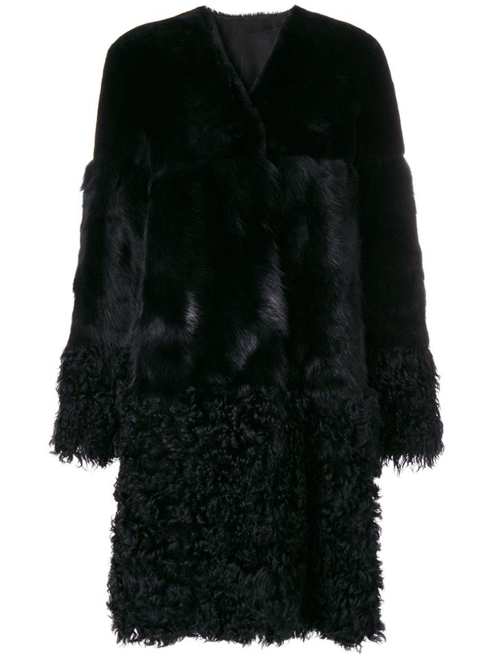 Desa Collection V-neck Coat - Black