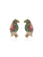 Yvonne Léon Multicoloured Parrot Sapphire And Gold Earrings -