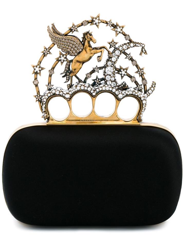 Alexander Mcqueen 'knuckle' Unicorn Embellished Box Clutch