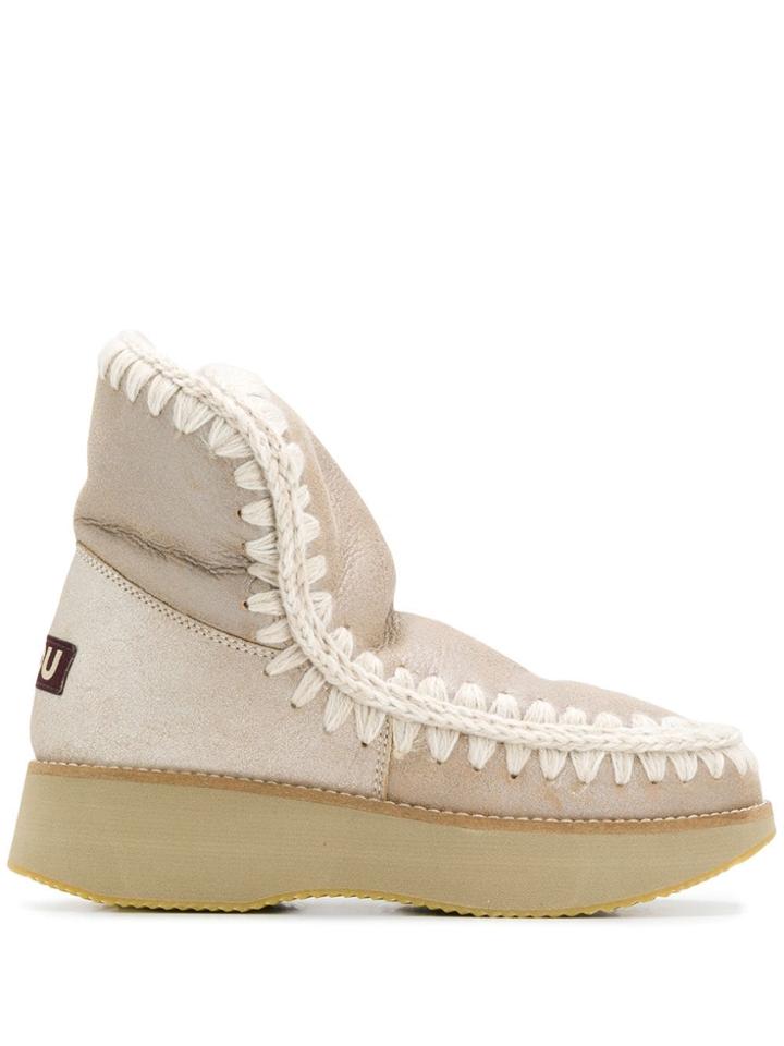 Mou Eskimo Metallic Platform Boots - Neutrals