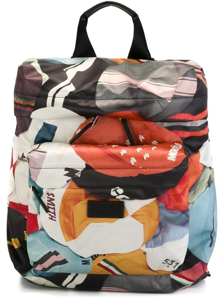 Paul Smith Geometric Print Zip Up Backpack