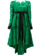 Fendi Floral Embroidered Asymmetric Hem Dress - Green