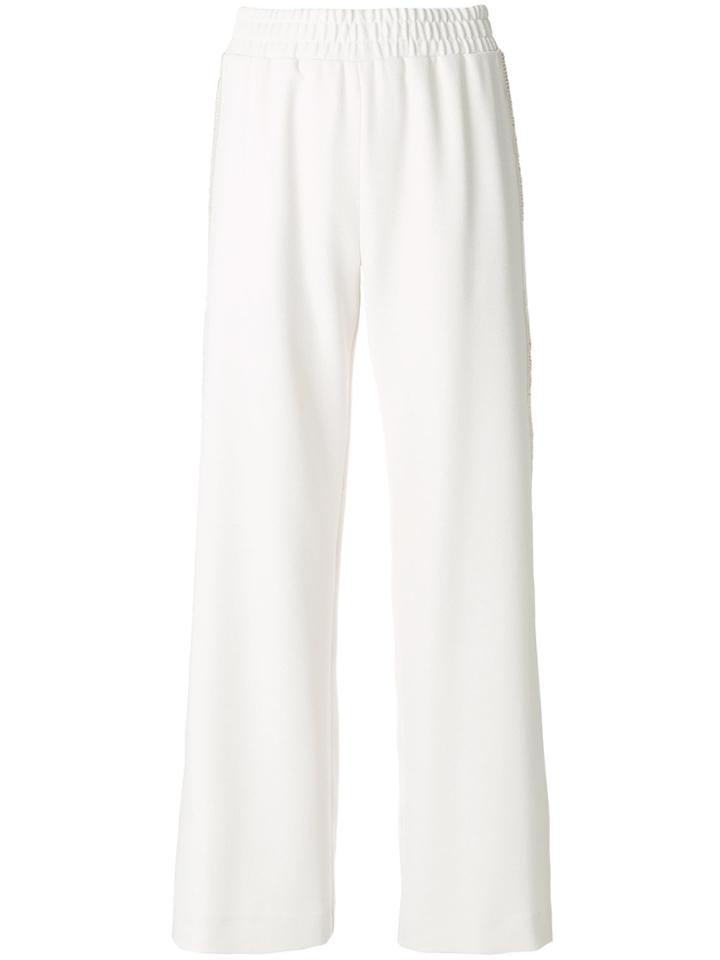 See By Chloé Embroidered Trim Wide Leg Trousers - Nude & Neutrals