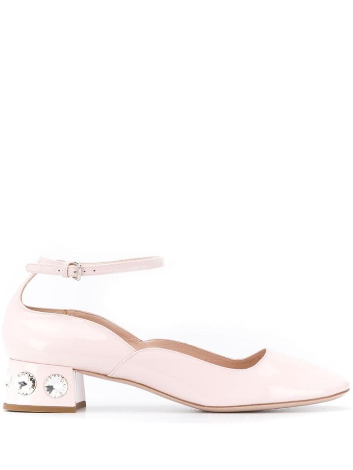 Miu Miu Rhinestone-heeled Mary-jane Pumps - Pink