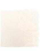 Ermanno Scervino Lace Appliqué Scarf - White