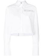 Mia-iam Slogan Print Cropped Shirt - White