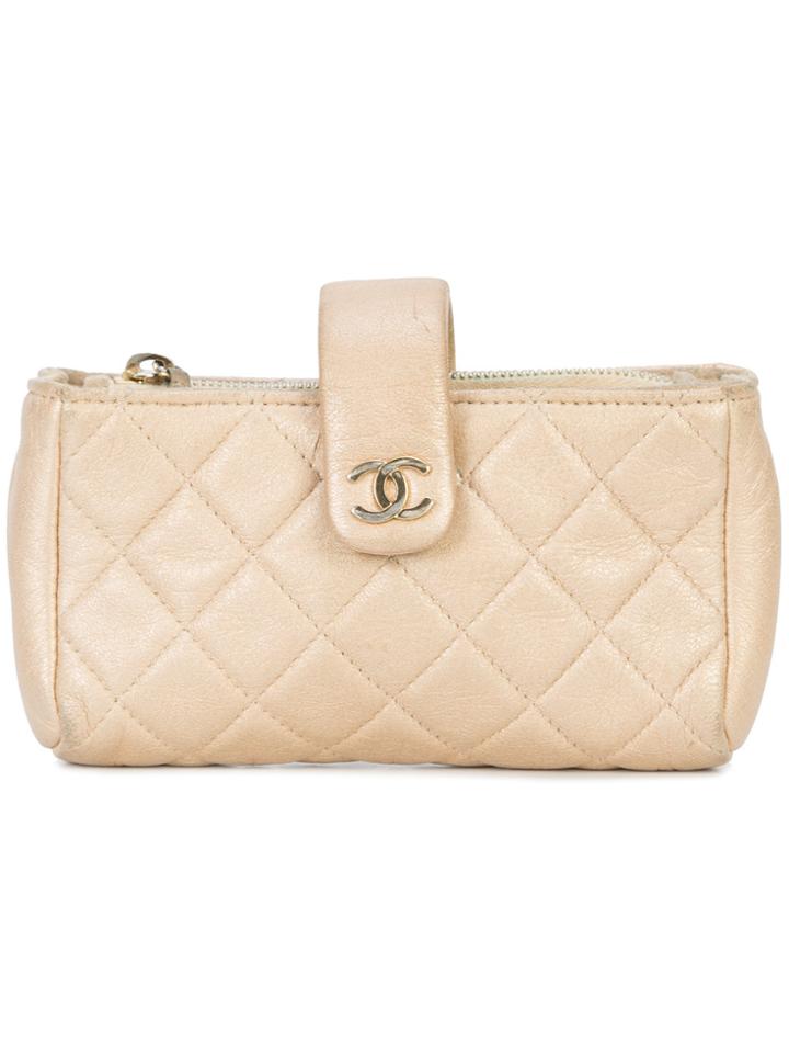 Chanel Vintage Mini Phone Holder Clutch - Metallic