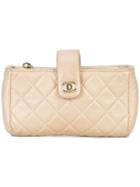 Chanel Vintage Mini Phone Holder Clutch - Metallic