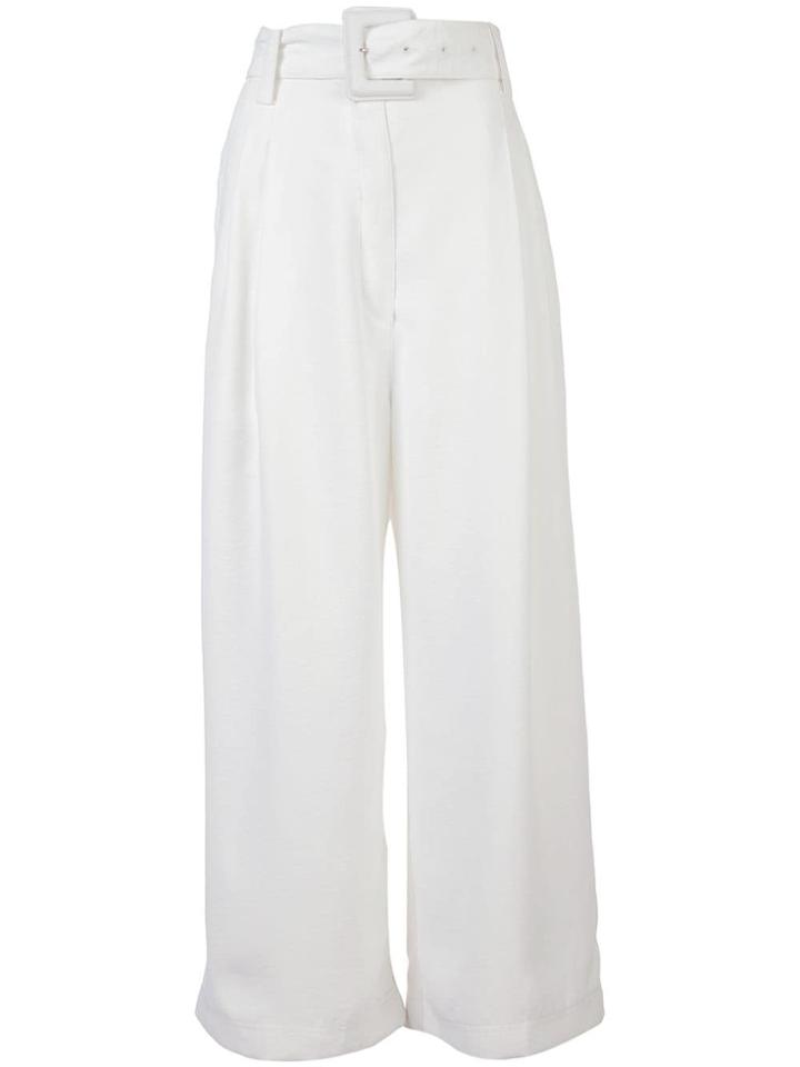 Proenza Schouler Belted Crêpe Pants - White