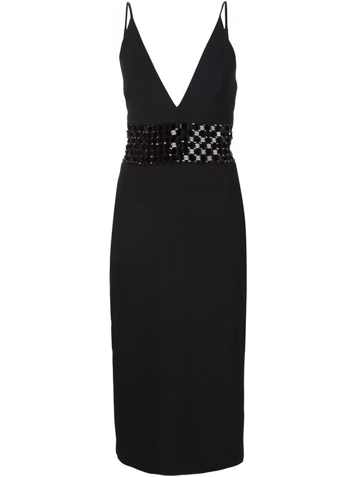 David Koma Perforated Trim Dress, Women's, Size: 10, Black, Acrylic/viscose/spandex/elastane