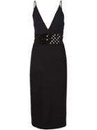 David Koma Perforated Trim Dress, Women's, Size: 10, Black, Acrylic/viscose/spandex/elastane