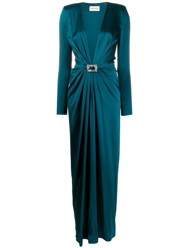 Alexandre Vauthier Belted Maxi Dress - Blue
