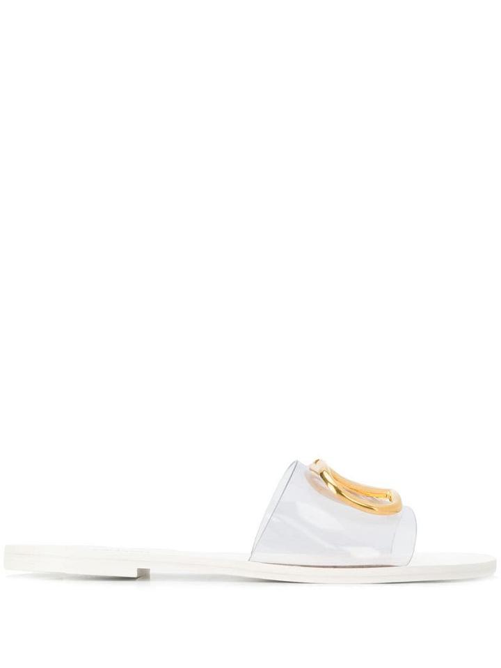 Valentino Valentino Garavani Vlogo Slide Sandals - White