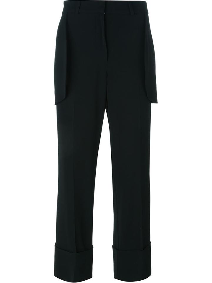Simone Rocha Turn-up Hem Trousers, Women's, Size: 12, Black, Viscose/spandex/elastane/polyester