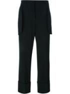 Simone Rocha Turn-up Hem Trousers, Women's, Size: 12, Black, Viscose/spandex/elastane/polyester