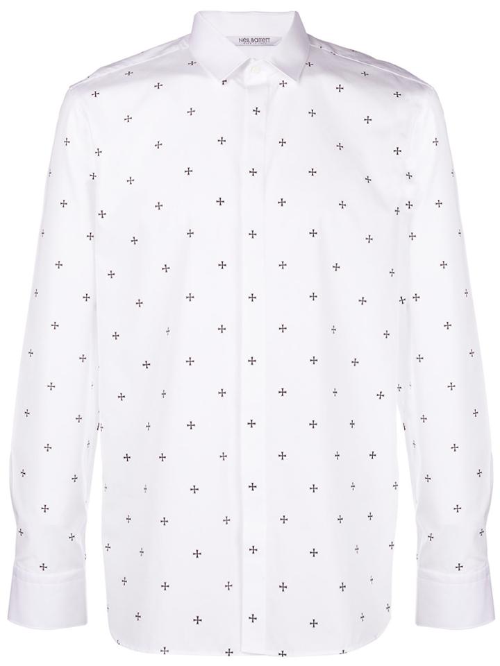 Neil Barrett Cross Print Shirt - White
