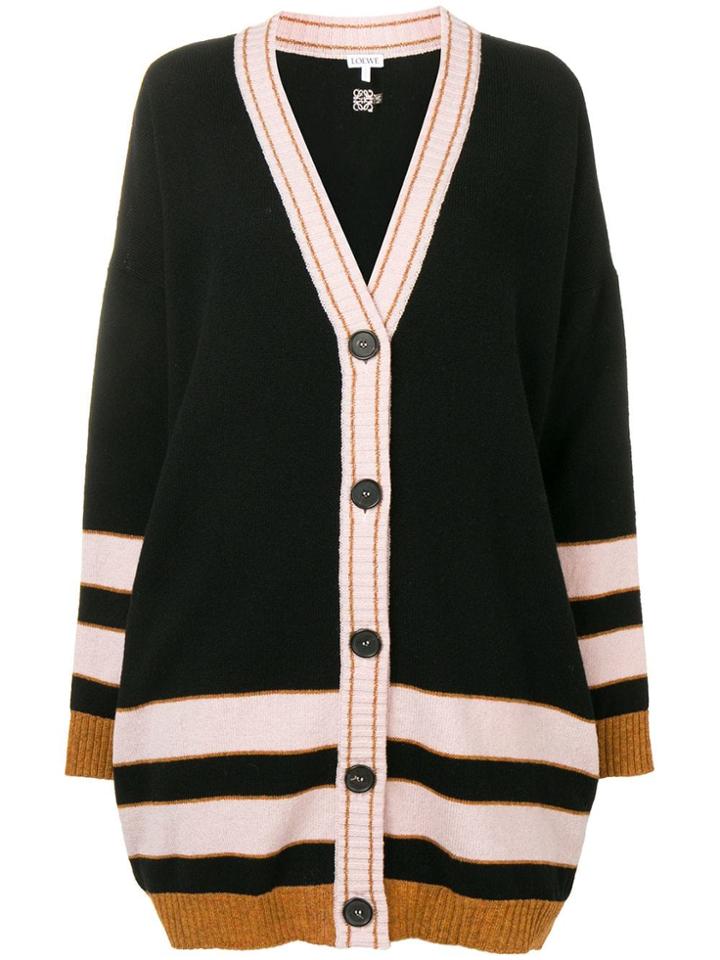 Loewe Striped Cardigan - Black