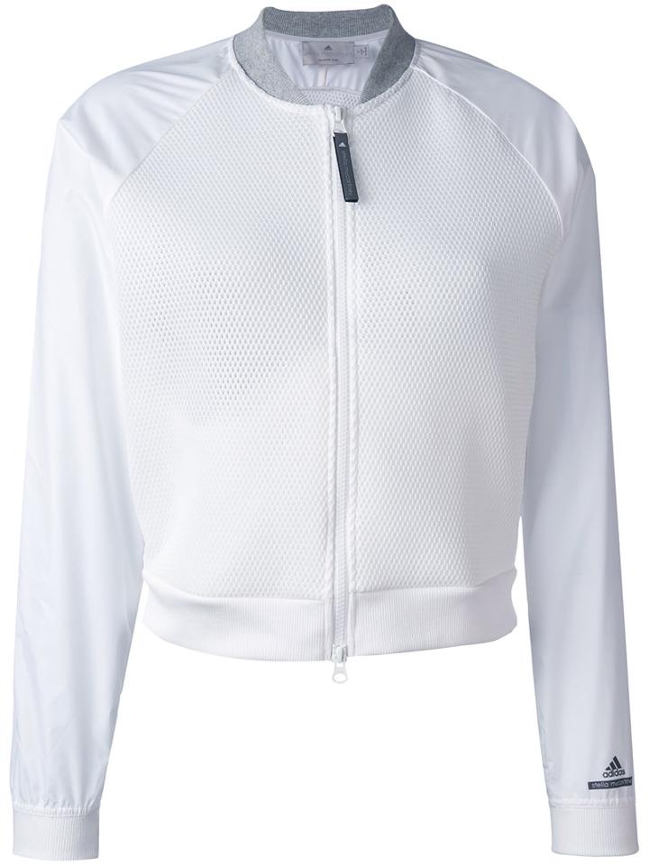 Adidas By Stella Mccartney Bomber Jacket, Women's, Size: Small, White, Polyamide/spandex/elastane/polyester